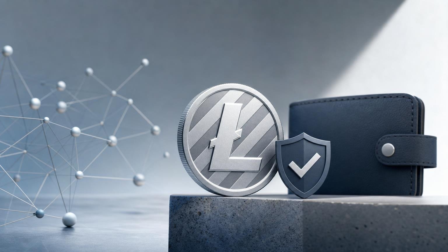 Pessoa conferindo o ativo, a rede Litecoin, o endereço de recebimento e os dados de uma troca de LTC antes da confirmação